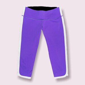 Lululemon Athletica Ignite Crop Power Purple Colorblock Leggings Womens